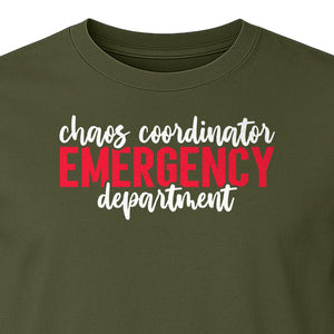 Emergency Department T-Shirt, Chaos Coordinator Nurse Gift for ER Staff and Nursing Students