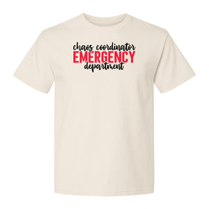 Emergency Department T-Shirt, Chaos Coordinator Nurse Gift for ER Staff and Nursing Students