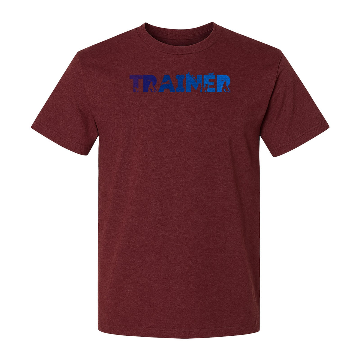 Dog Trainer T-Shirt, Distressed Blue and Purple Text Graphic for Canine Handlers and Pet Lovers