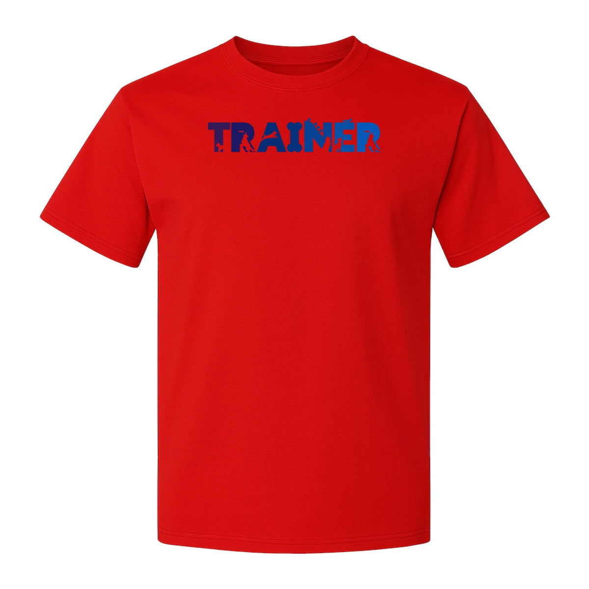 Dog Trainer T-Shirt, Distressed Blue and Purple Text Graphic for Canine Handlers and Pet Lovers