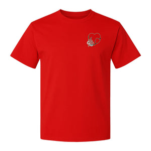 Nurse T-Shirt, Floral Stethoscope Pocket Print for Healthcare Workers and Nursing School Graduates