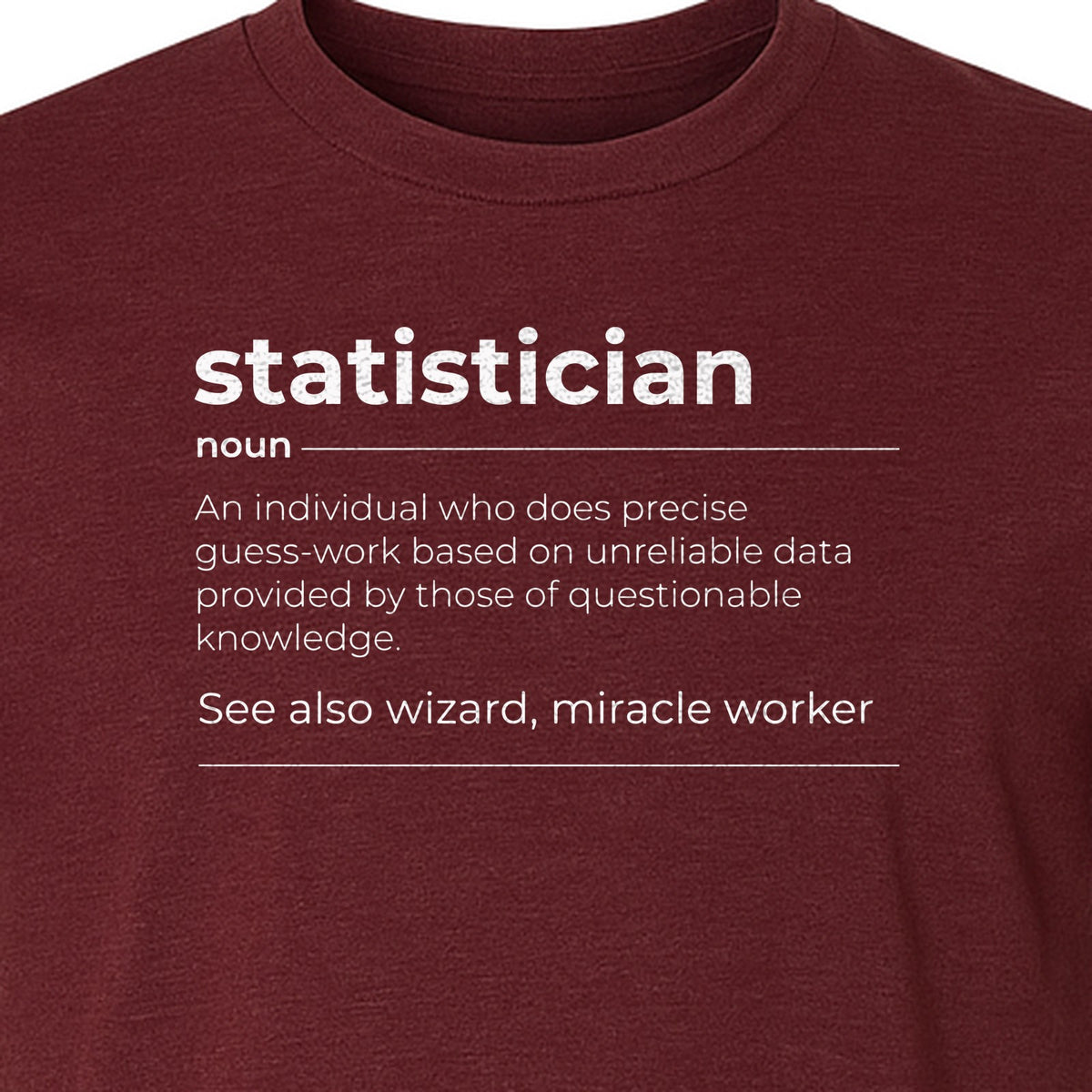 Statistician T-Shirt, Funny Definition Design for Statistics Teachers, Students and Math Graduates