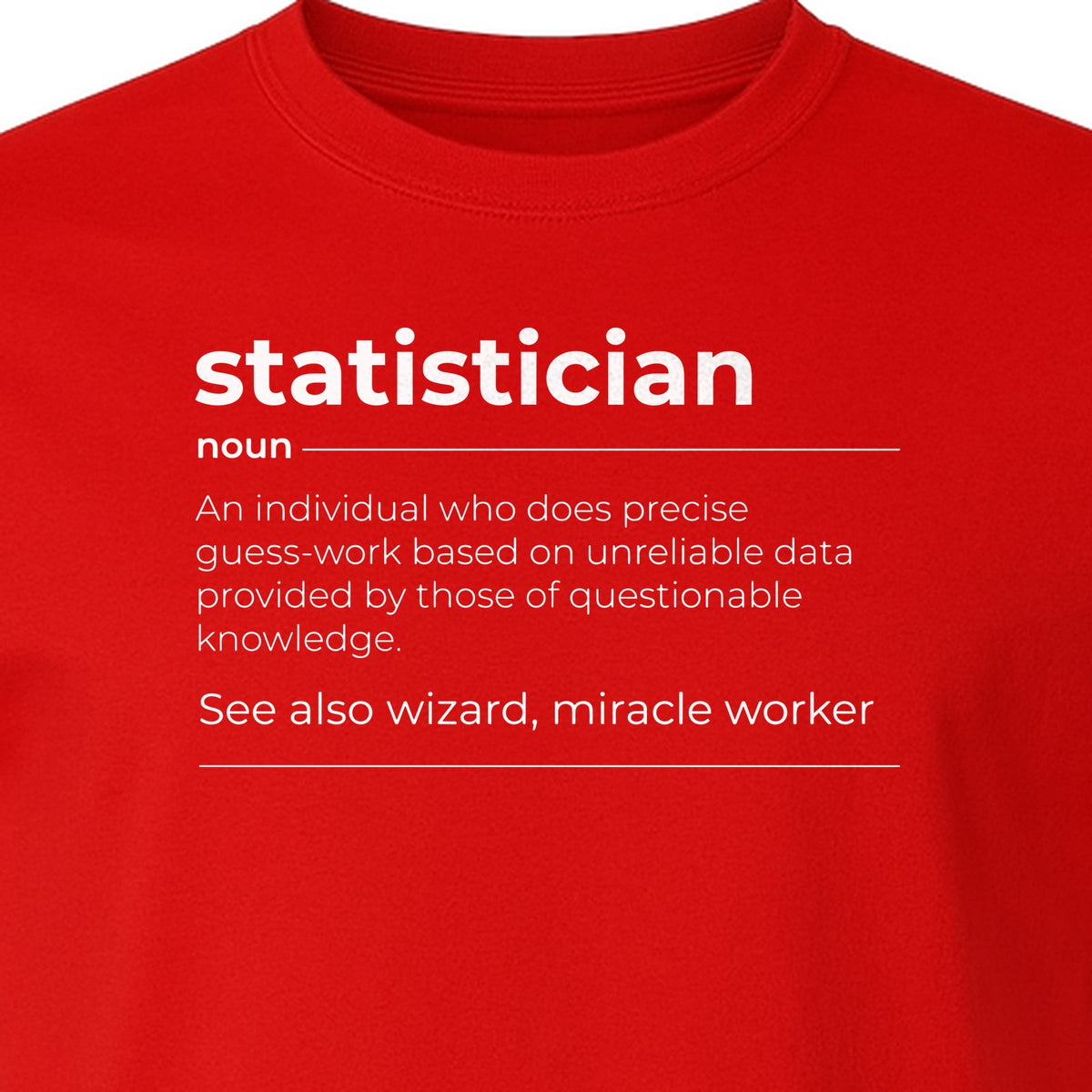 Statistician T-Shirt, Funny Definition Design for Statistics Teachers, Students and Math Graduates