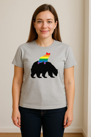 Mama Bear T-Shirt, Rainbow Pride Graphic for LGBTQ+ Moms and Supporters