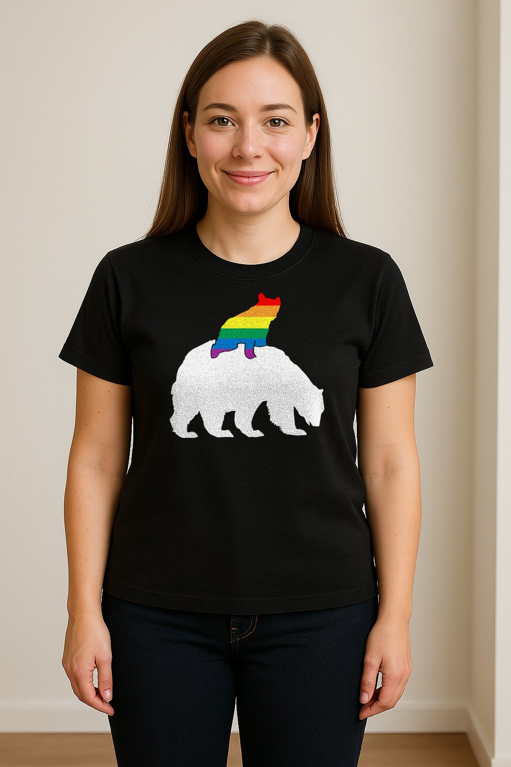 Mama Bear T-Shirt, Rainbow Pride Graphic for LGBTQ+ Moms and Supporters