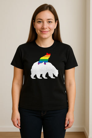 Mama Bear T-Shirt, Rainbow Pride Graphic for LGBTQ+ Moms and Supporters