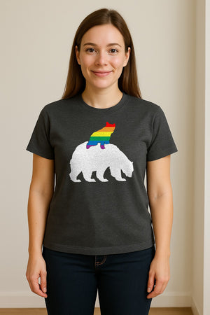 Mama Bear T-Shirt, Rainbow Pride Graphic for LGBTQ+ Moms and Supporters
