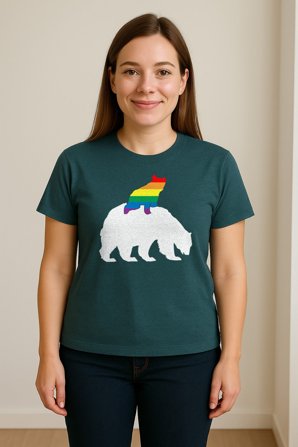 Mama Bear T-Shirt, Rainbow Pride Graphic for LGBTQ+ Moms and Supporters