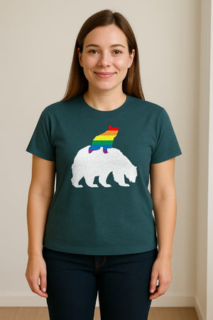 Mama Bear T-Shirt, Rainbow Pride Graphic for LGBTQ+ Moms and Supporters