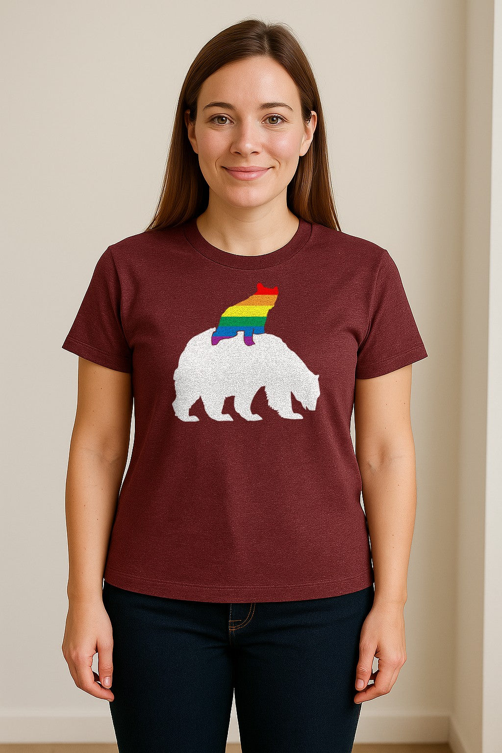 Mama Bear T-Shirt, Rainbow Pride Graphic for LGBTQ+ Moms and Supporters