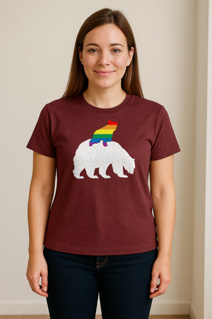 Mama Bear T-Shirt, Rainbow Pride Graphic for LGBTQ+ Moms and Supporters