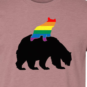 Mama Bear T-Shirt, Rainbow Pride Graphic for LGBTQ+ Moms and Supporters