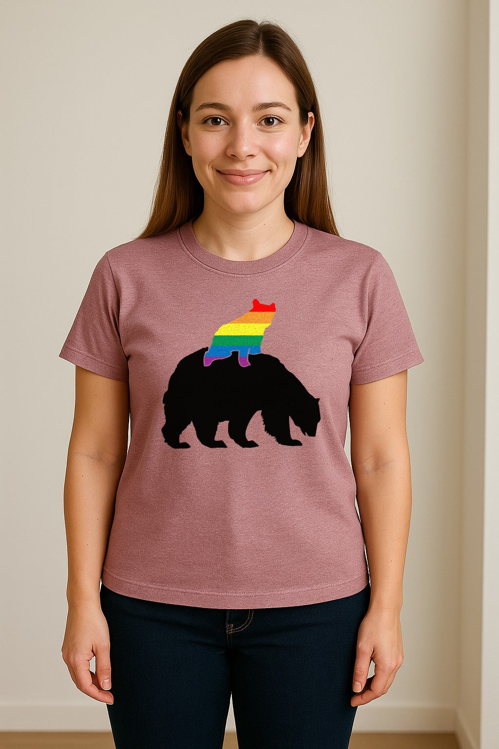 Mama Bear T-Shirt, Rainbow Pride Graphic for LGBTQ+ Moms and Supporters