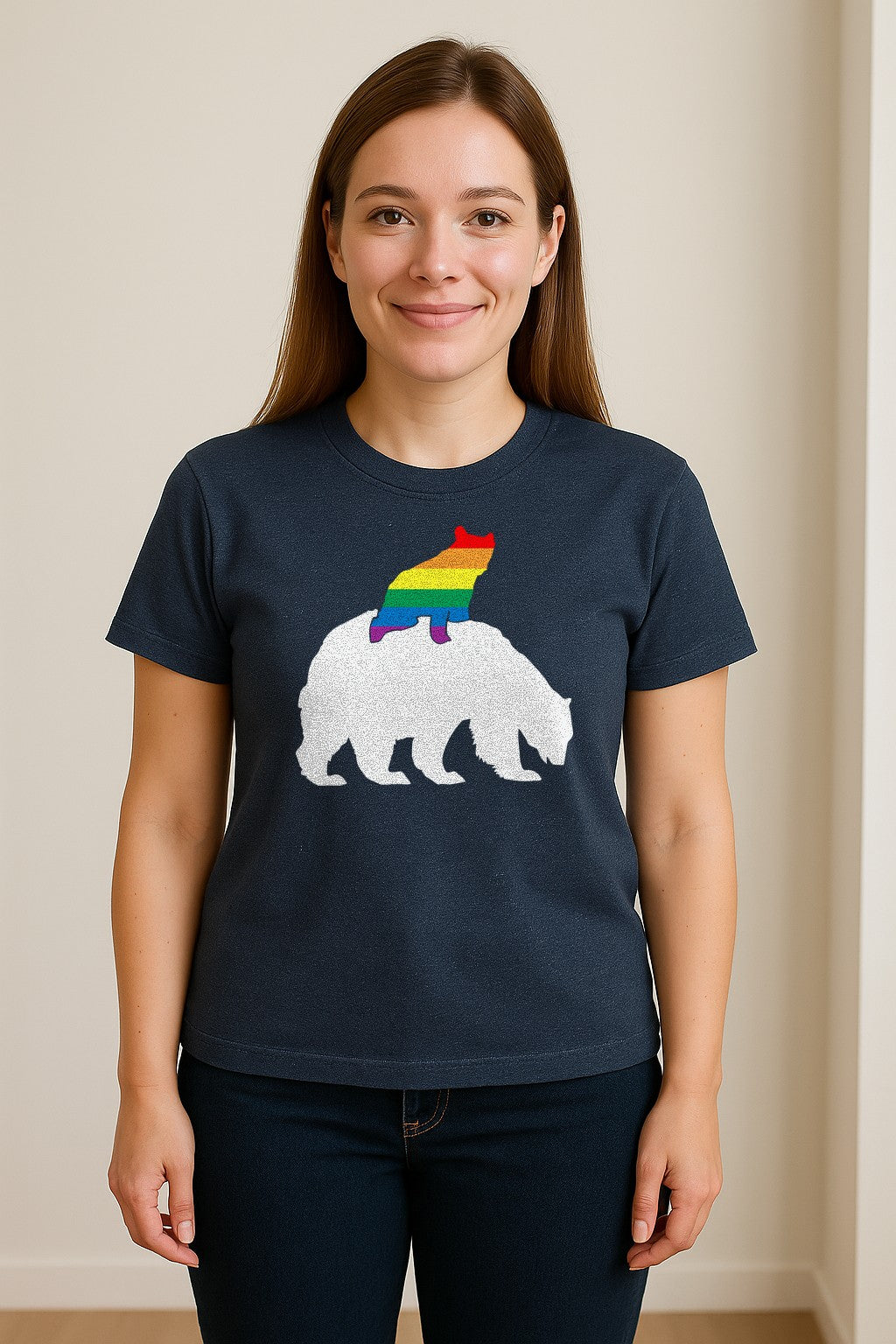 Mama Bear T-Shirt, Rainbow Pride Graphic for LGBTQ+ Moms and Supporters