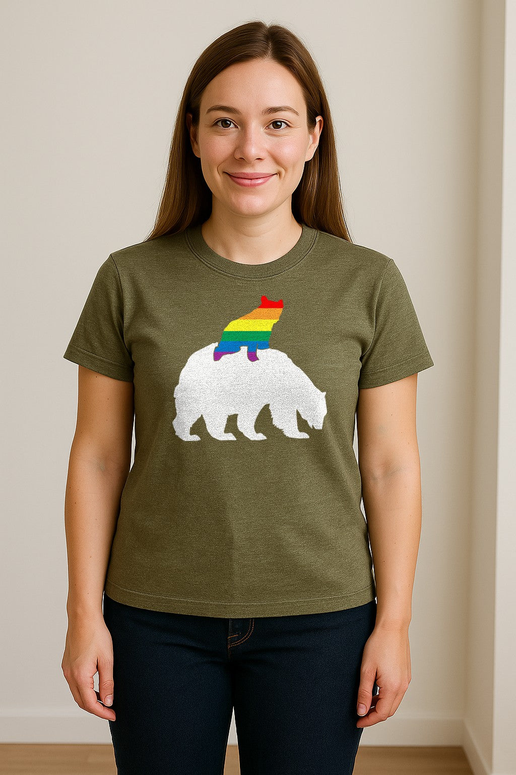 Mama Bear T-Shirt, Rainbow Pride Graphic for LGBTQ+ Moms and Supporters
