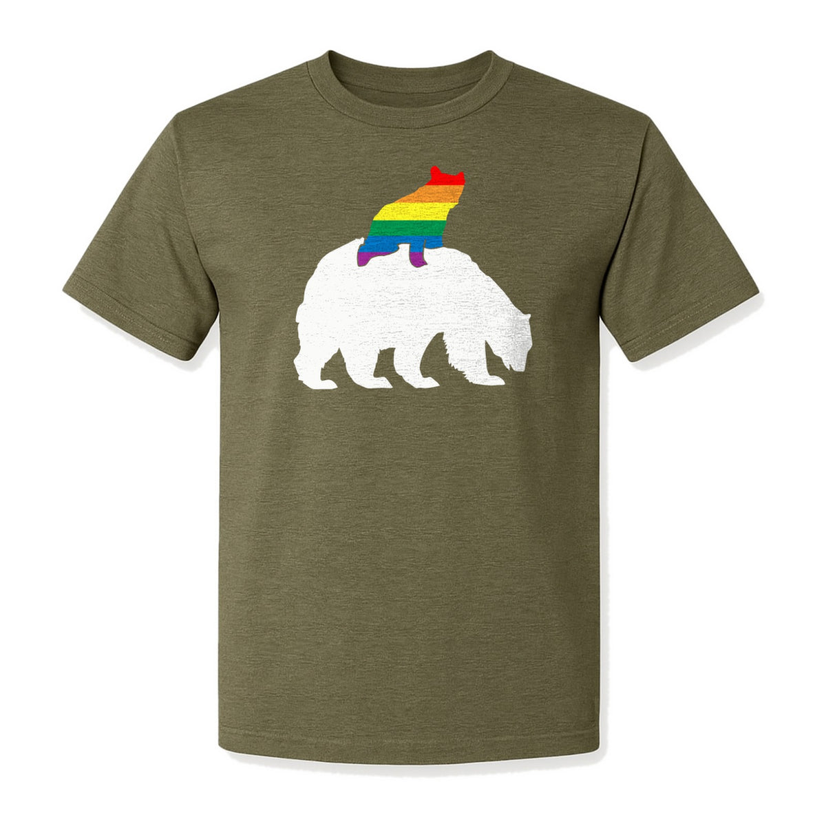 Mama Bear T-Shirt, Rainbow Pride Graphic for LGBTQ+ Moms and Supporters