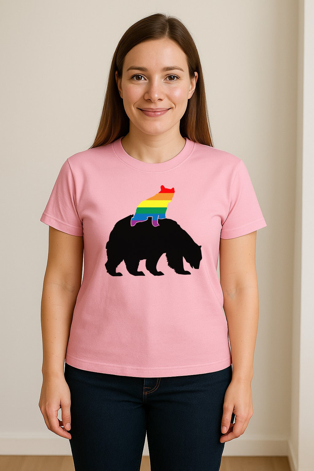 Mama Bear T-Shirt, Rainbow Pride Graphic for LGBTQ+ Moms and Supporters
