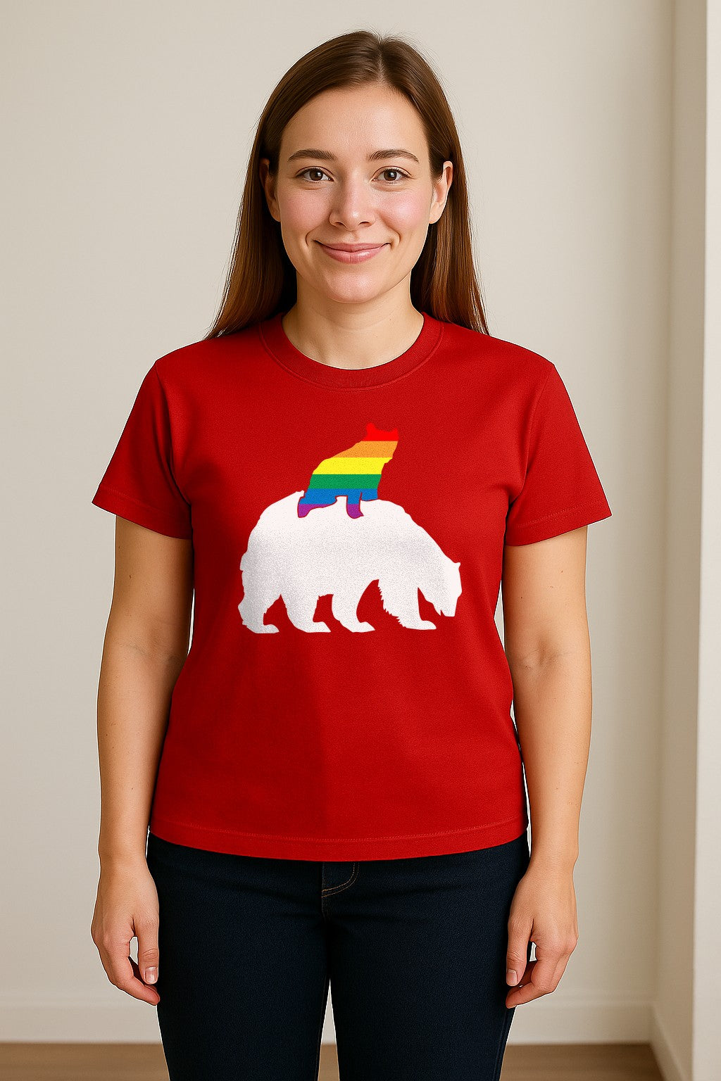 Mama Bear T-Shirt, Rainbow Pride Graphic for LGBTQ+ Moms and Supporters