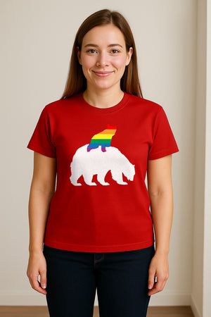 Mama Bear T-Shirt, Rainbow Pride Graphic for LGBTQ+ Moms and Supporters