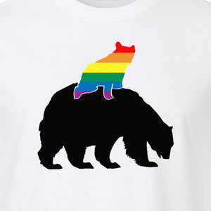 Mama Bear T-Shirt, Rainbow Pride Graphic for LGBTQ+ Moms and Supporters