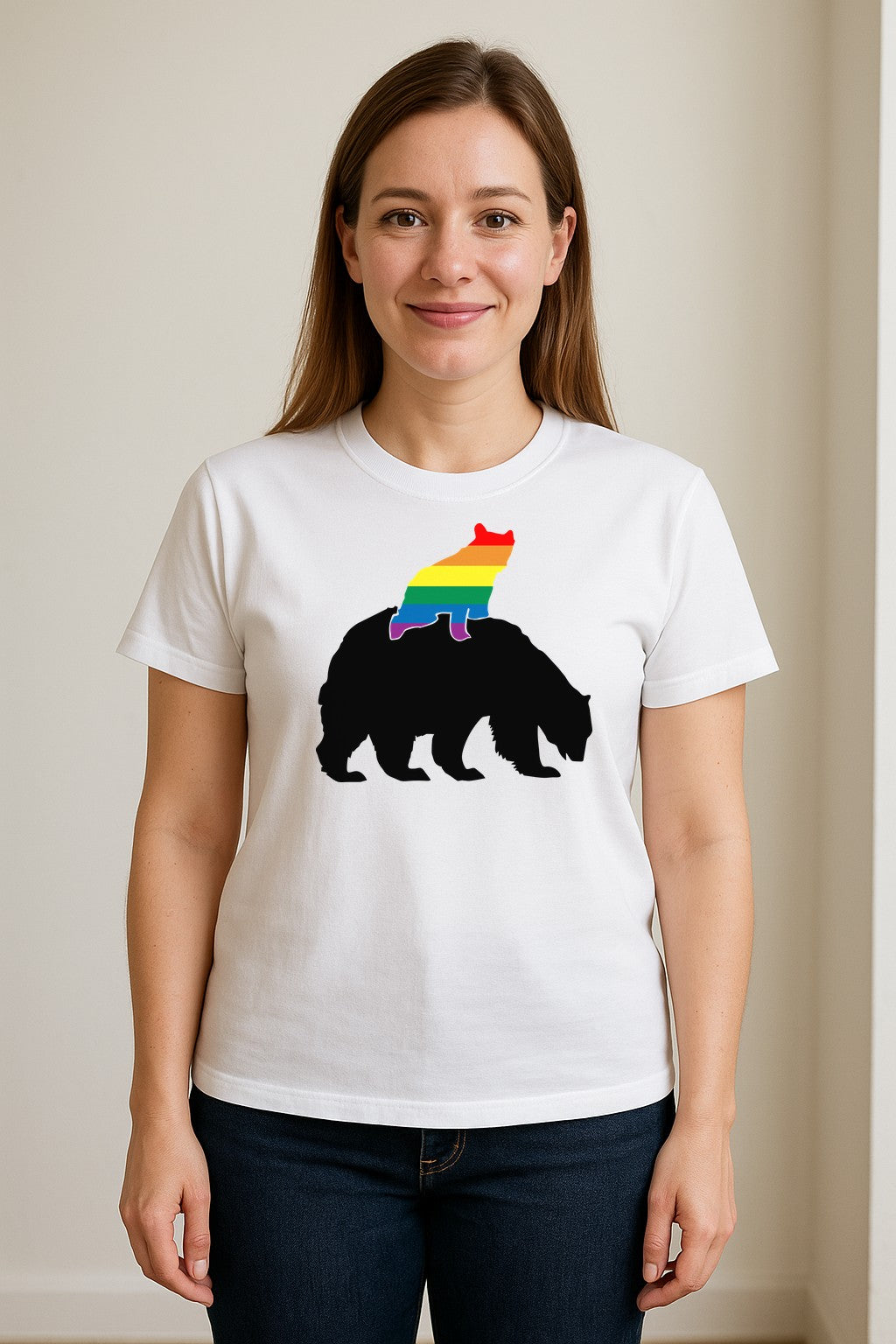 Mama Bear T-Shirt, Rainbow Pride Graphic for LGBTQ+ Moms and Supporters