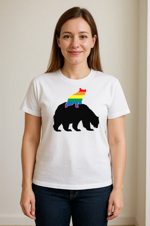 Mama Bear T-Shirt, Rainbow Pride Graphic for LGBTQ+ Moms and Supporters