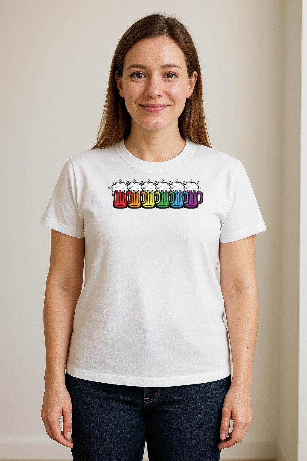 Pride Rainbow Beer T-Shirt, LGBTQ Parade Graphic for Equality Support