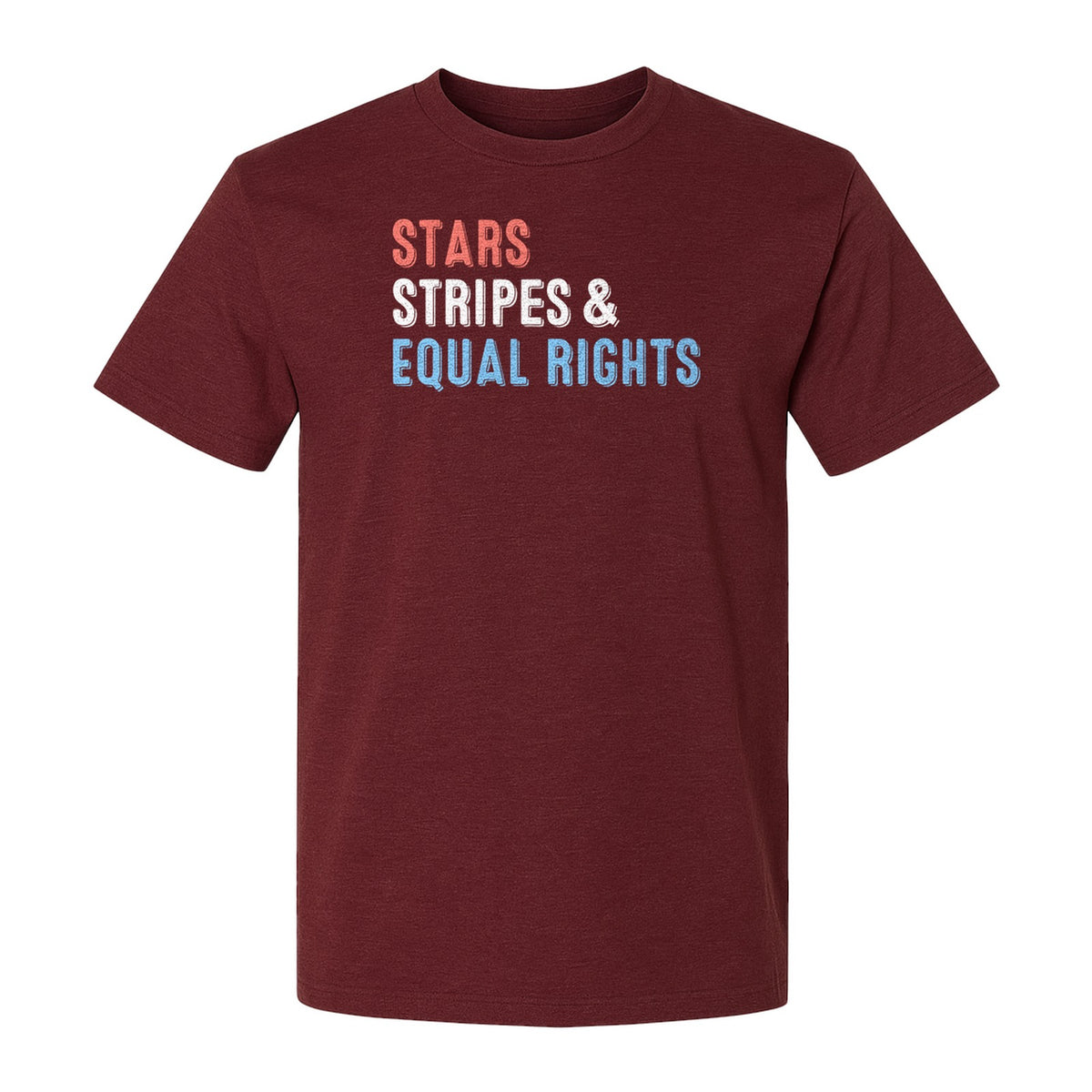 Equal Rights T-Shirt, Stars and Stripes Patriotic Statement Design for Rallies and Independence Day
