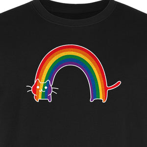 Rainbow Cat Pride T-Shirt, LGBTQ Pet Parent Design for Queer Community Celebrations