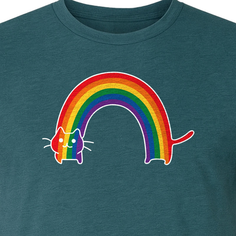 Rainbow Cat Pride T-Shirt, LGBTQ Pet Parent Design for Queer Community Celebrations