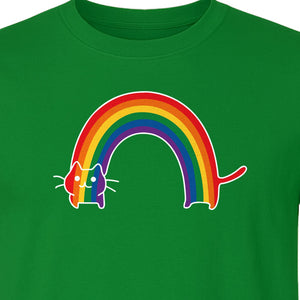 Rainbow Cat Pride T-Shirt, LGBTQ Pet Parent Design for Queer Community Celebrations
