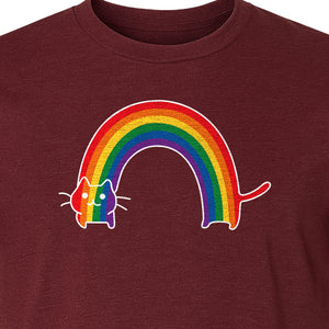 Rainbow Cat Pride T-Shirt, LGBTQ Pet Parent Design for Queer Community Celebrations