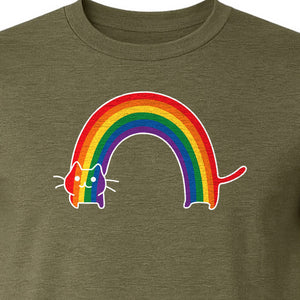 Rainbow Cat Pride T-Shirt, LGBTQ Pet Parent Design for Queer Community Celebrations