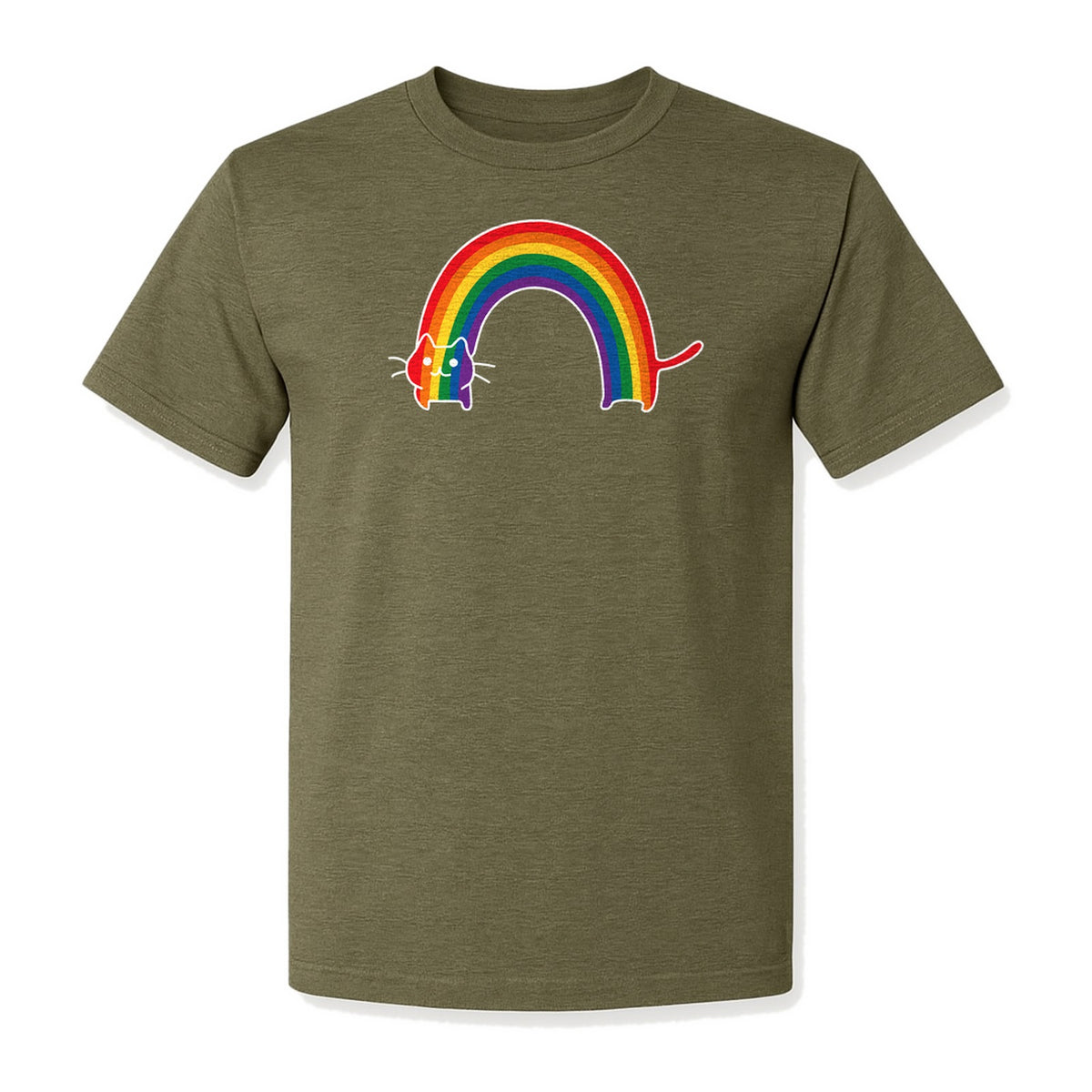 Rainbow Cat Pride T-Shirt, LGBTQ Pet Parent Design for Queer Community Celebrations