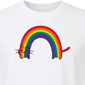 Rainbow Cat Pride T-Shirt, LGBTQ Pet Parent Design for Queer Community Celebrations