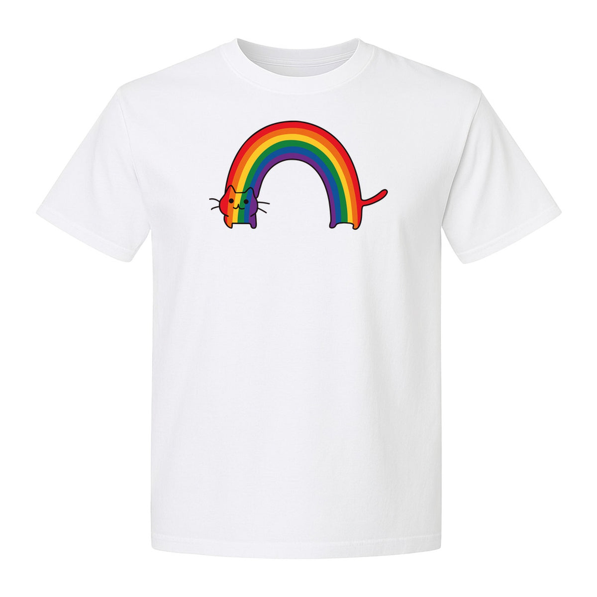 Rainbow Cat Pride T-Shirt, LGBTQ Pet Parent Design for Queer Community Celebrations