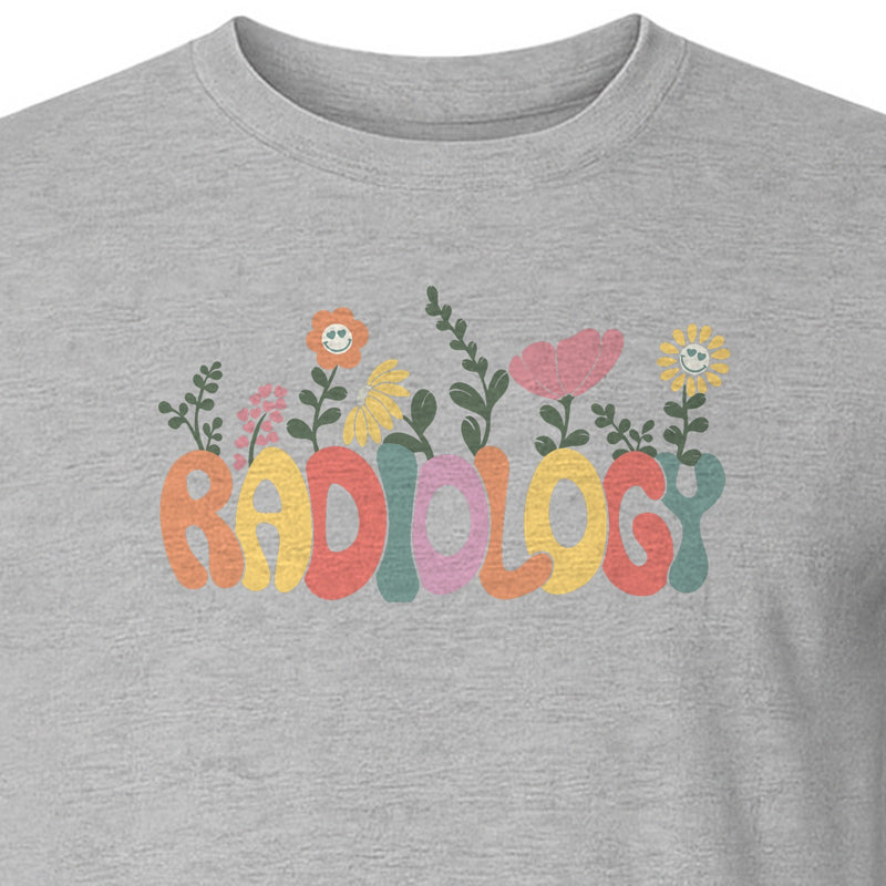 Radiology T-Shirt, Floral Retro Design for Rad Techs, Students and Graduation Gifts