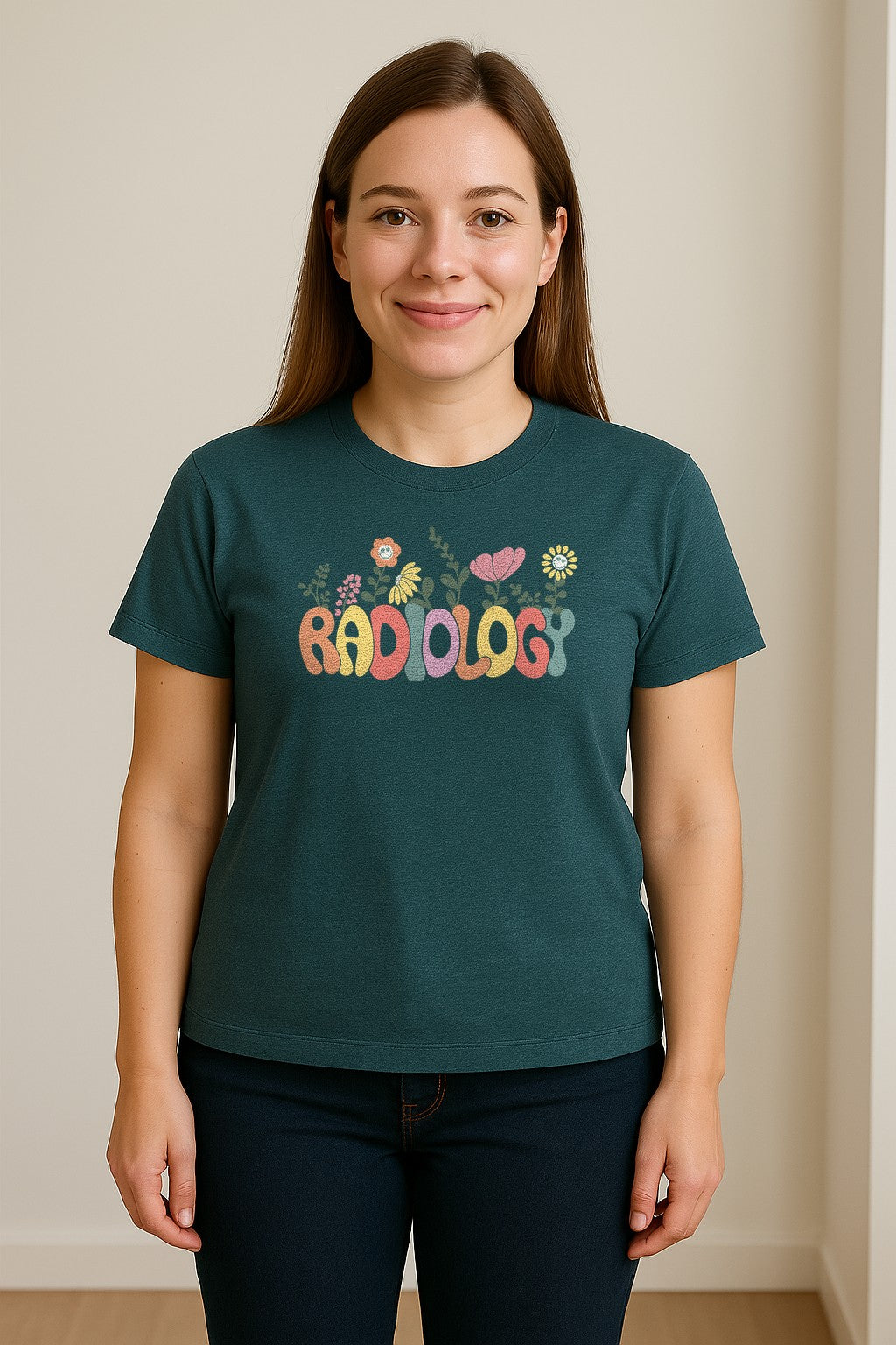 Radiology T-Shirt, Floral Retro Design for Rad Techs, Students and Graduation Gifts