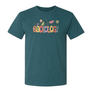 Radiology T-Shirt, Floral Retro Design for Rad Techs, Students and Graduation Gifts