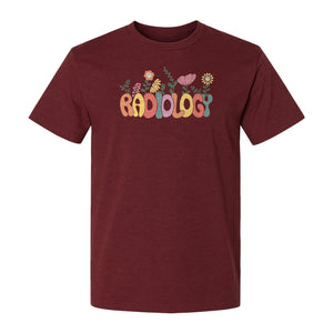 Radiology T-Shirt, Floral Retro Design for Rad Techs, Students and Graduation Gifts