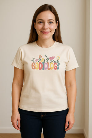 Radiology T-Shirt, Floral Retro Design for Rad Techs, Students and Graduation Gifts
