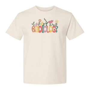 Radiology T-Shirt, Floral Retro Design for Rad Techs, Students and Graduation Gifts