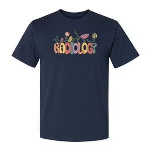 Radiology T-Shirt, Floral Retro Design for Rad Techs, Students and Graduation Gifts