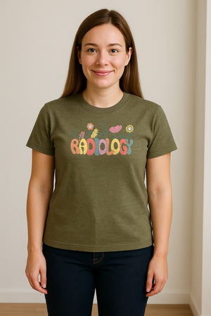 Radiology T-Shirt, Floral Retro Design for Rad Techs, Students and Graduation Gifts