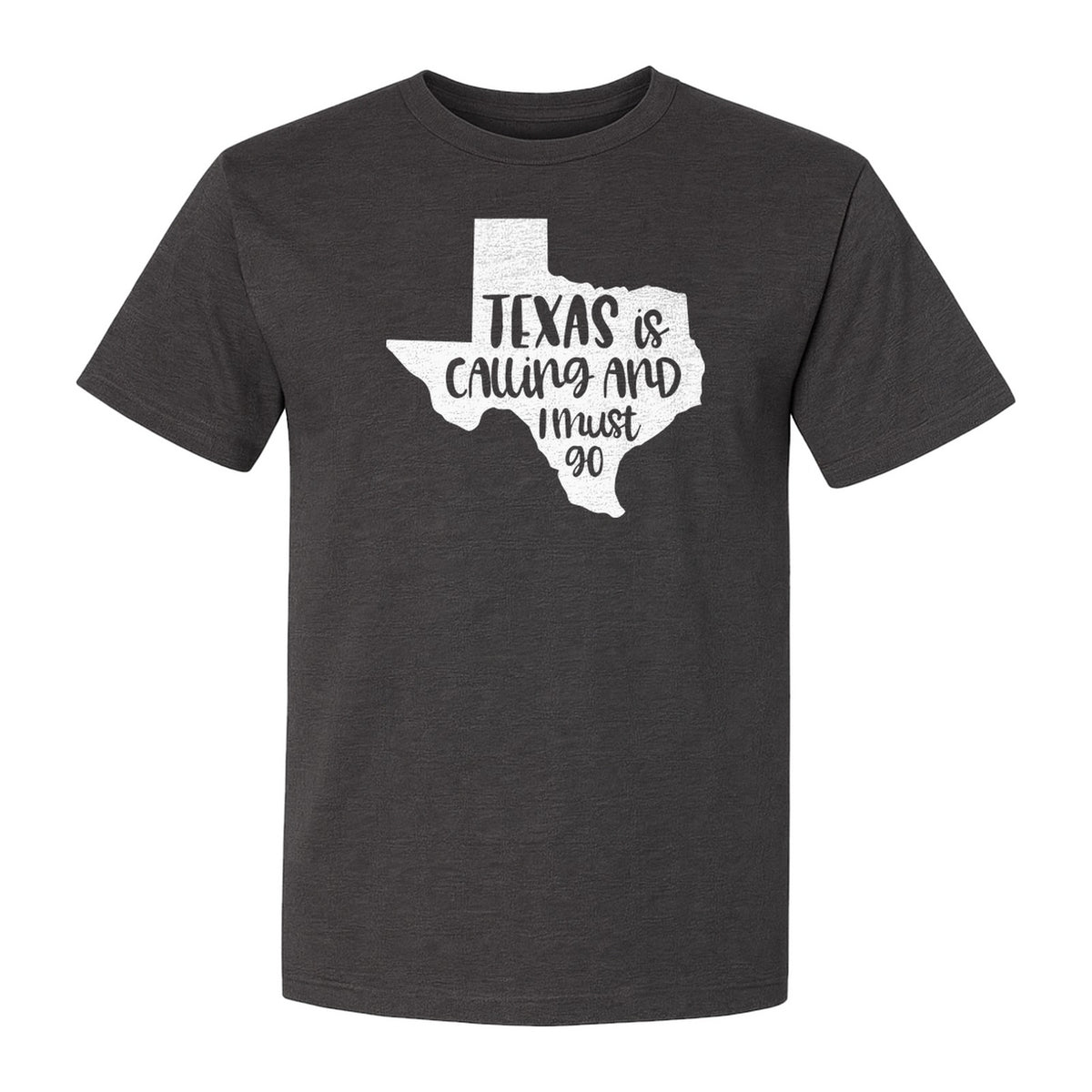 Texas Is Calling and I Must Go T-Shirt, State Outline Travel Graphic for Lone Star Road Trips