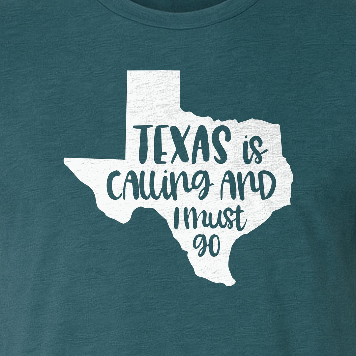 Texas Is Calling and I Must Go T-Shirt, State Outline Travel Graphic for Lone Star Road Trips