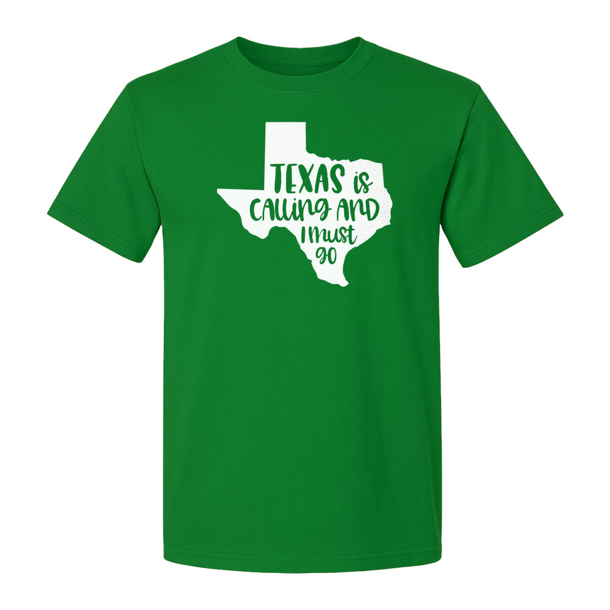 Texas Is Calling and I Must Go T-Shirt, State Outline Travel Graphic for Lone Star Road Trips