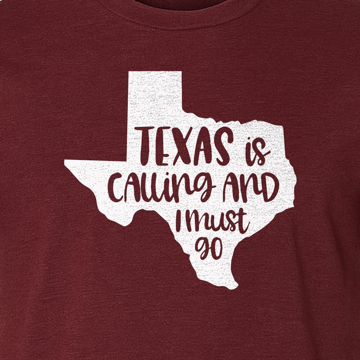 Texas Is Calling and I Must Go T-Shirt, State Outline Travel Graphic for Lone Star Road Trips