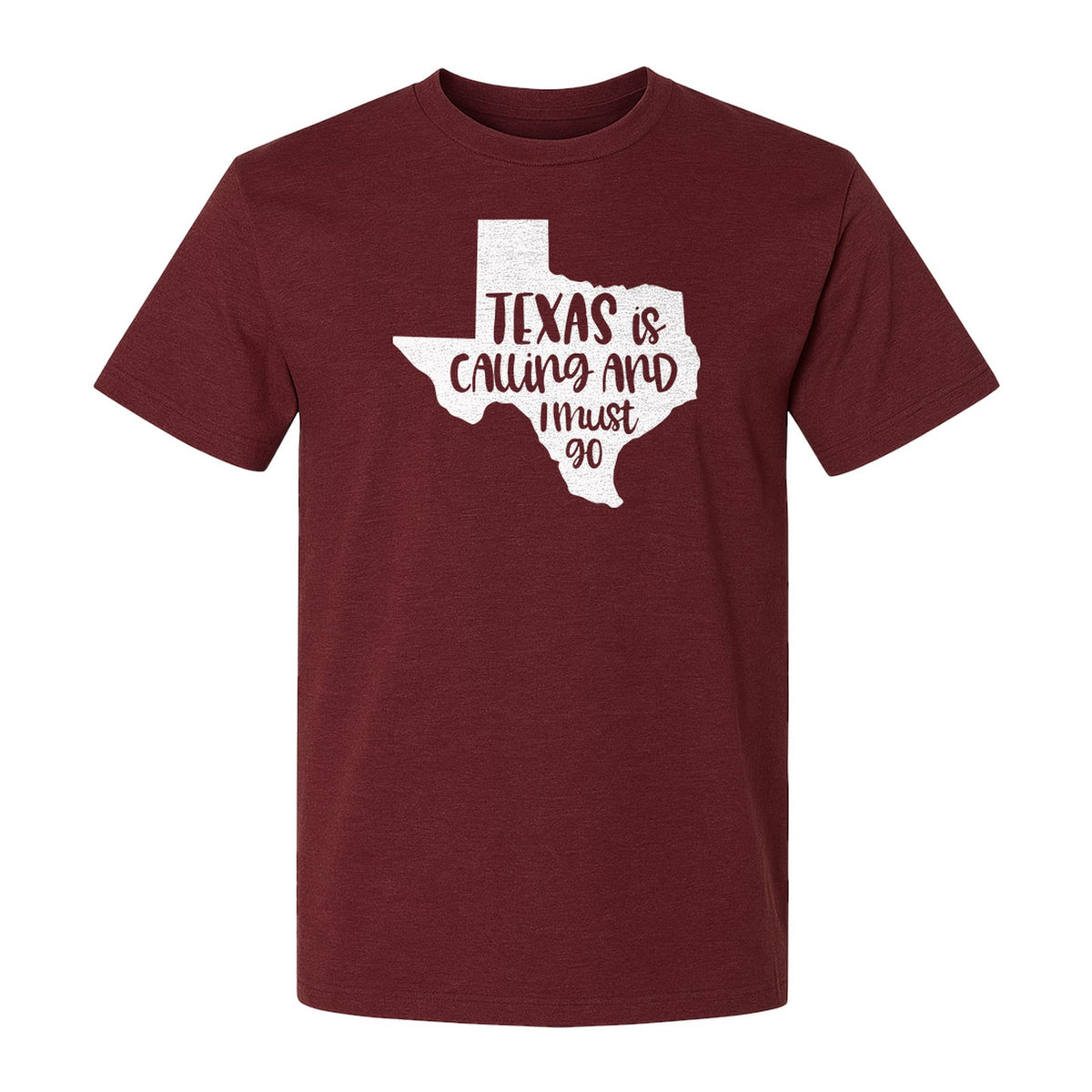 Texas Is Calling and I Must Go T-Shirt, State Outline Travel Graphic for Lone Star Road Trips