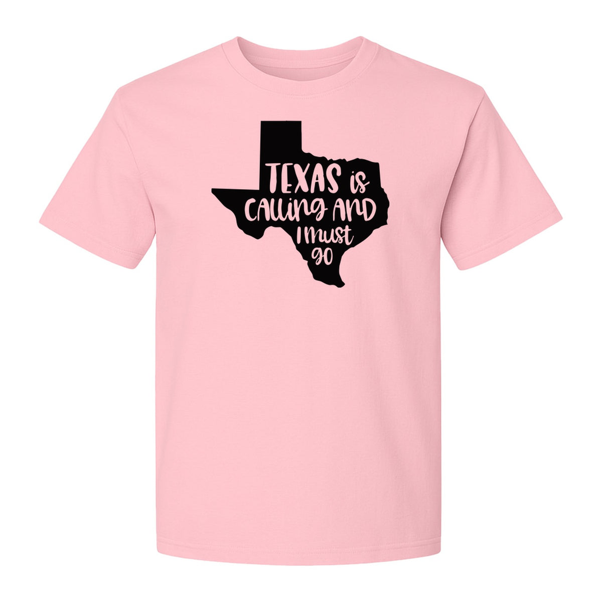 Texas Is Calling and I Must Go T-Shirt, State Outline Travel Graphic for Lone Star Road Trips